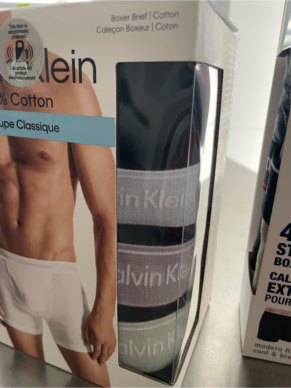 Calvin Klein Men’s Cotton Boxer Briefs – Black, Gray, Olive (4-Pack)